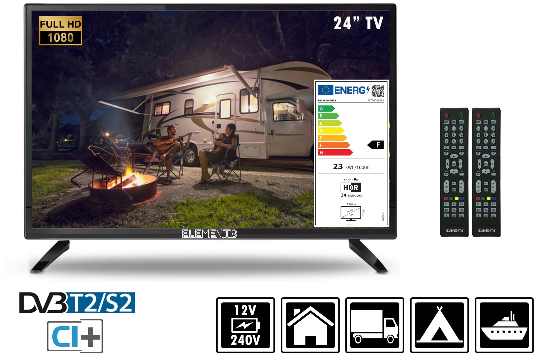 elements elt24de910b 24 camping tv fernsehgerat