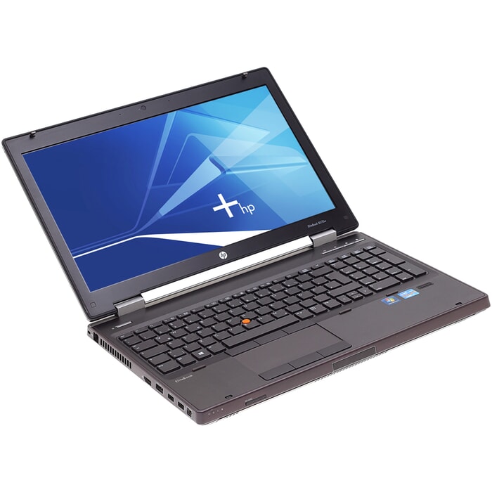 HP EliteBook 8570w, i7-3720QM, 15.6" LED anti-glare, HD+ 1600 x 900, 8GB DDR3, 320GB SATA, Schwarz, B-Ware, Frontansicht HP EliteBook 8570w, i7-3720QM, 15.6" LED anti-glare, HD+ 1600 x 900, 8GB DDR3, 320GB SATA, Schwarz, B-Ware, Frontansicht