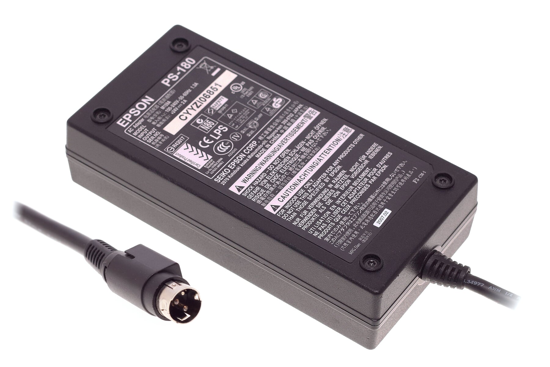 Netzteil AC Adapter 24v Epson Ps-180 Für TM Bondrucker mit Kabel. Neu 